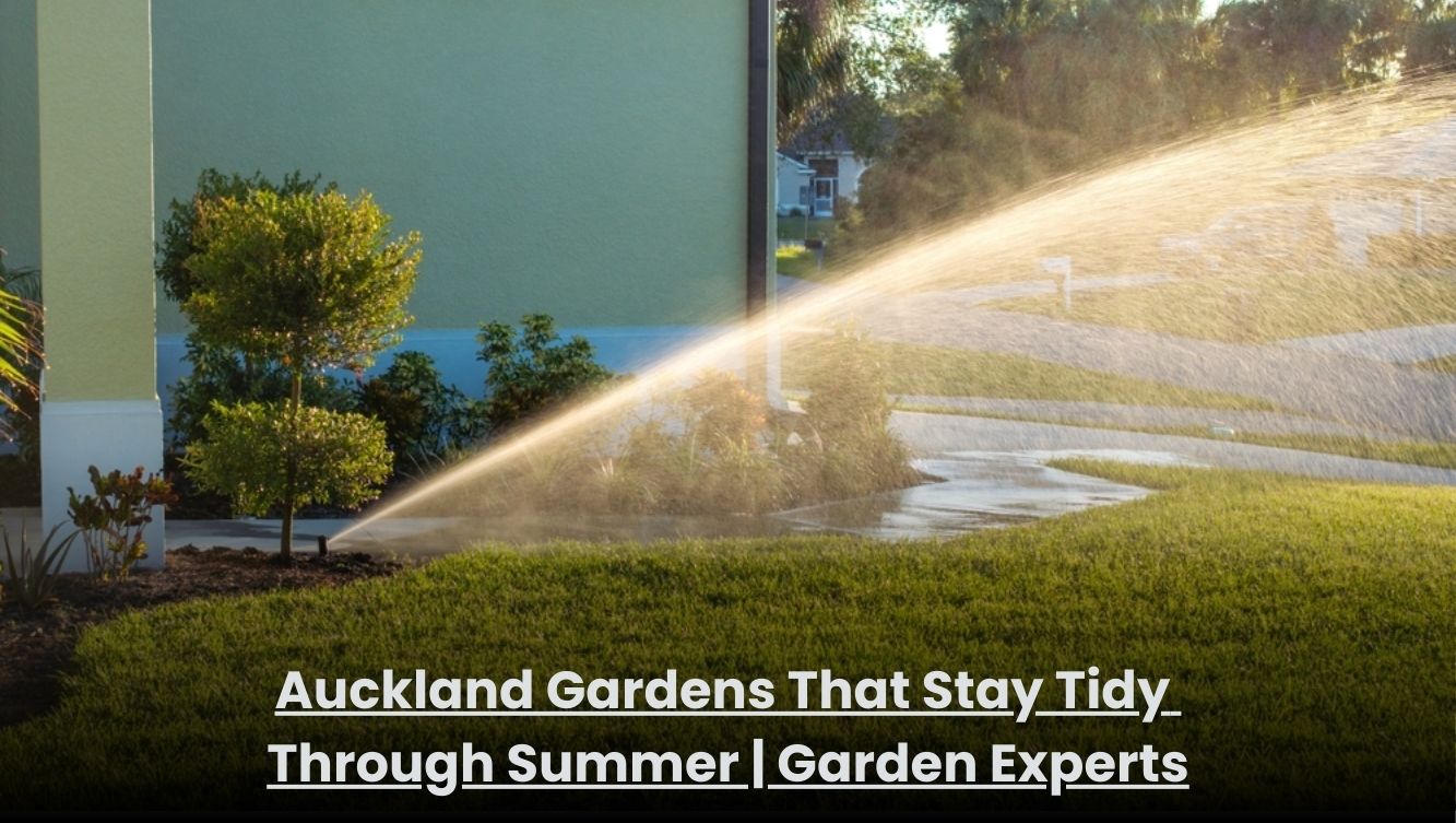 Well-maintained Auckland garden staying neat and green during summer
