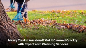 Professional yard cleaning service in Auckland clearing a messy garden and making it clean and tidy.